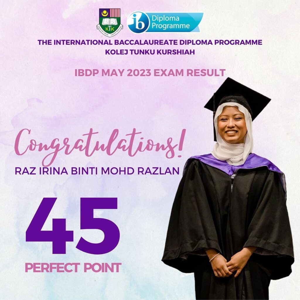 Raz Irina Mohd Razlan scores Top 1% in IB 2023