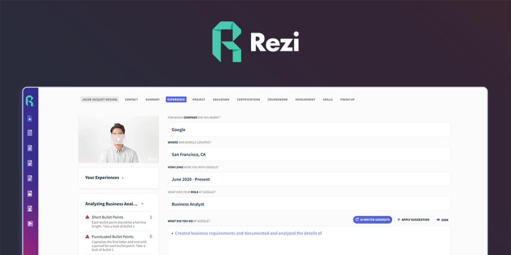 Rezi is GPT-powered resume builder