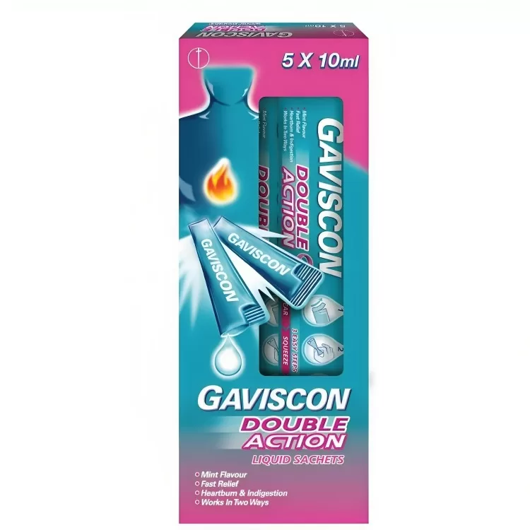 Drink Gaviscon Double Action Sachets For Indigestion & Heartburn Relief