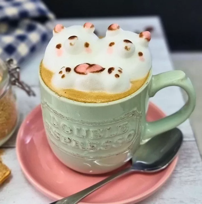Signature 3D Teddy Bear Coffee In SS7