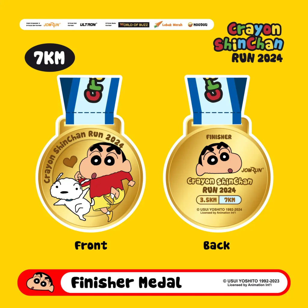 The Crayon ShinChan Run 2024 Finisher medal - 7km 