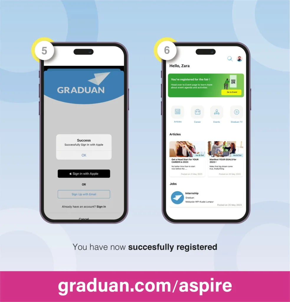 How to register for GRADUAN Aspire Career Fair 2024