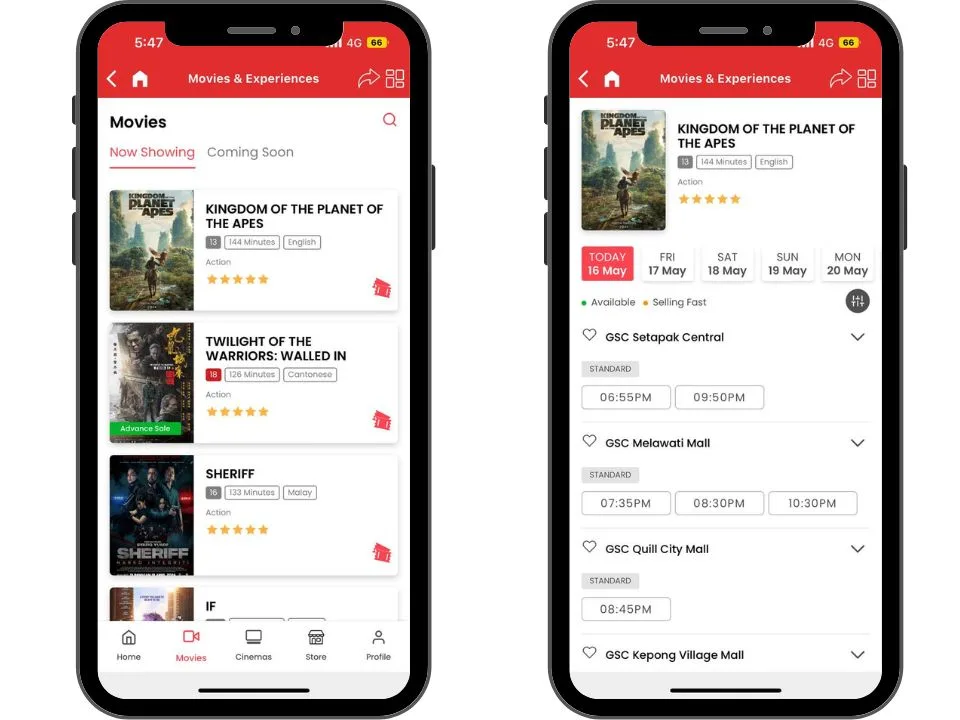 Senheng App - Movie Selection