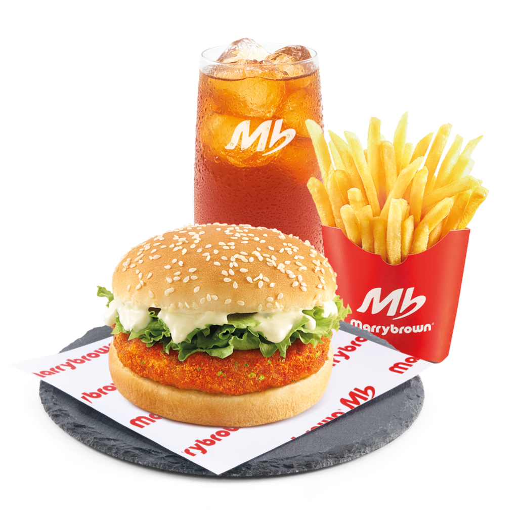 Marrybrown Tom Yam Chicken Burger Combo
