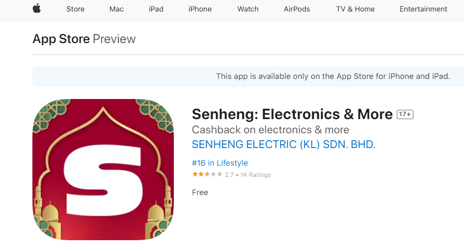 Senheng App - Apple App Store