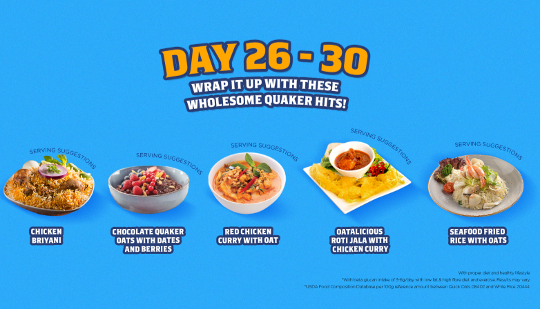 30 Days Oatspiration Recipe Guide - Day 26 until Day 30