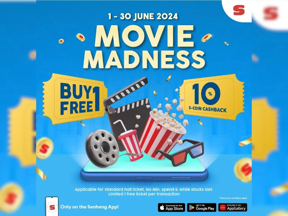 Senheng App Offers Buy 1 Get 1 Free Movie Tickets Until 30th June