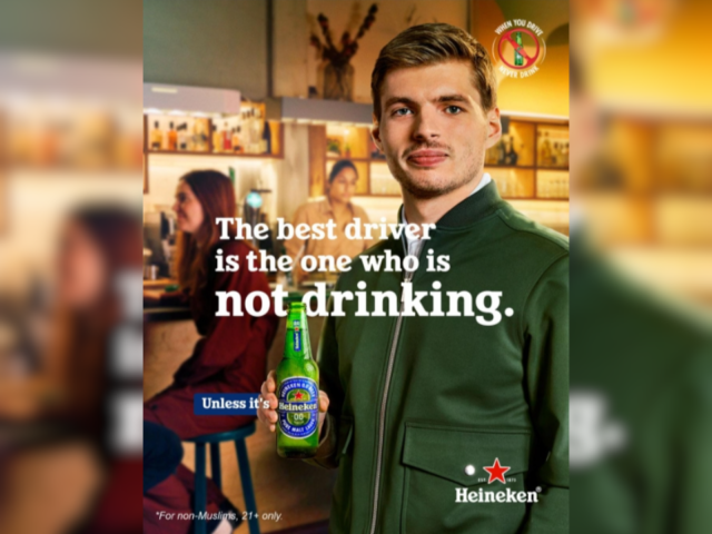 advertisement poster for Player 0.0 by Heineken featuring Max Verstappen