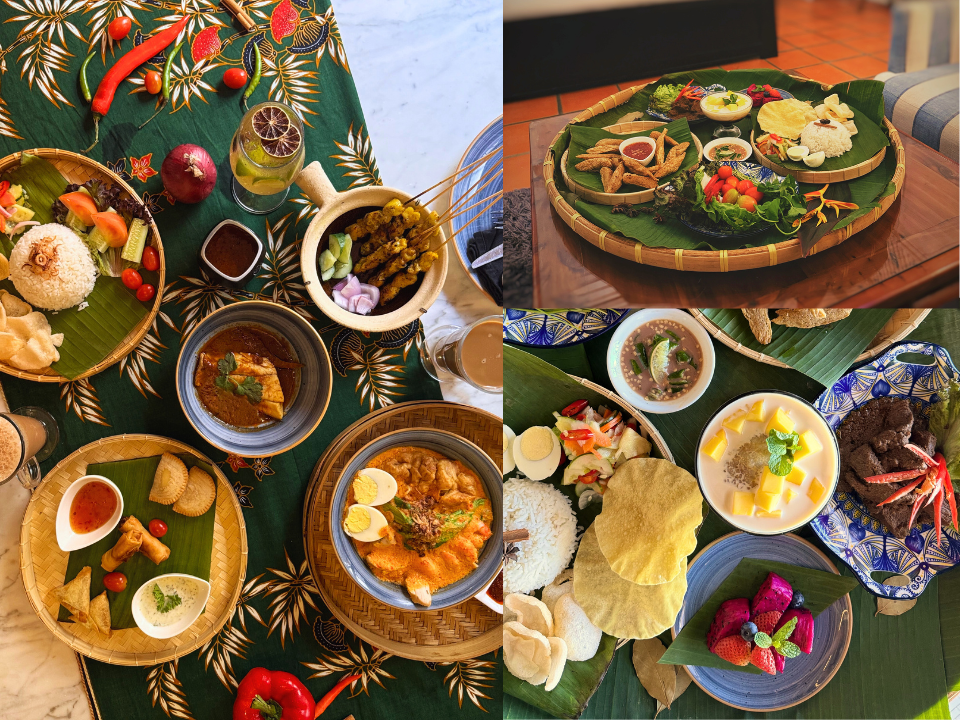 a collage of regional dishes made by Temple Tree Resort Langkawi