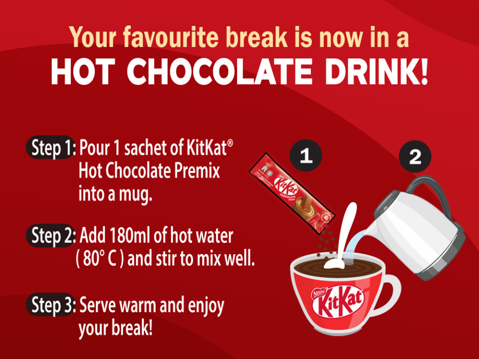 method of preparing kitkat chocolate drink