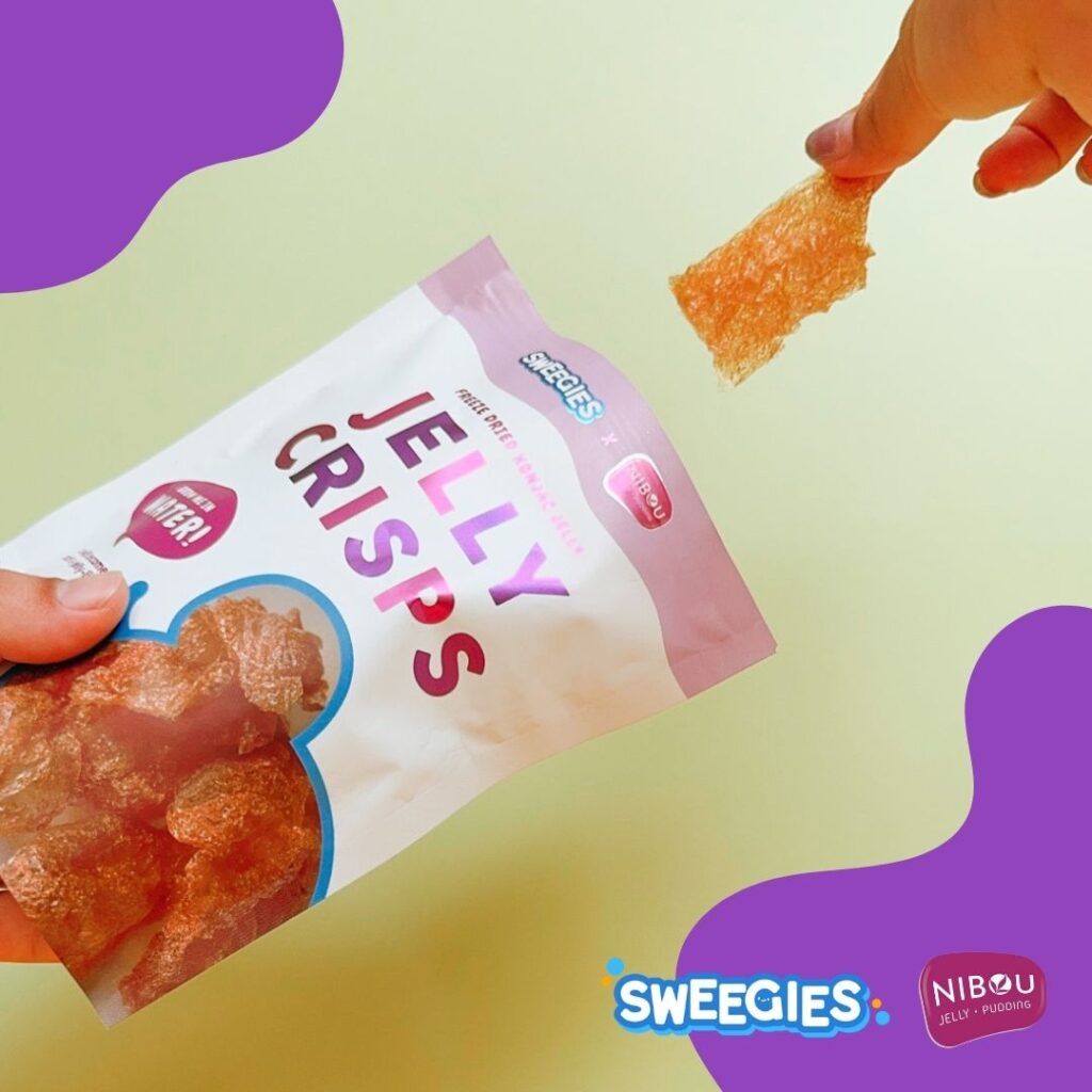 world's first ever jelly crisps by nibou and sweegies