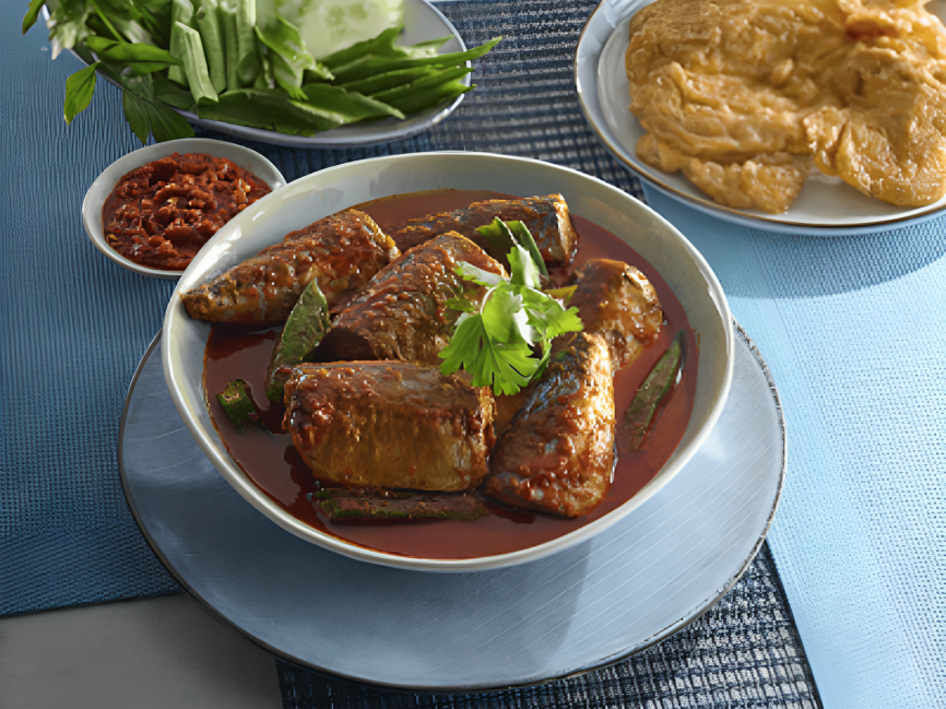 Asam Pedas Mackerel using Ayam Brand cooking paste