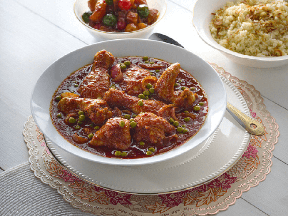 Ayam Masak Merah With Nasi Minyak using Ayam Brand cooking paste