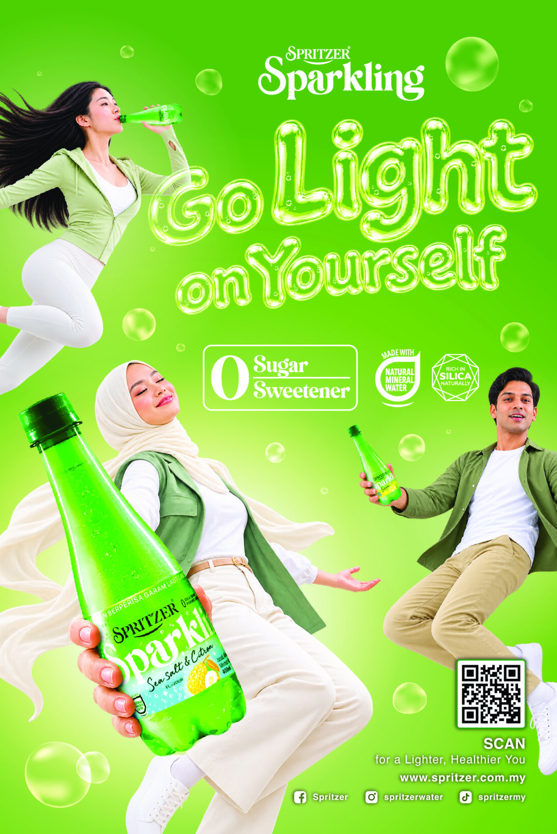 Spritzer Sparkling Go Light on Yourself campaign key visual