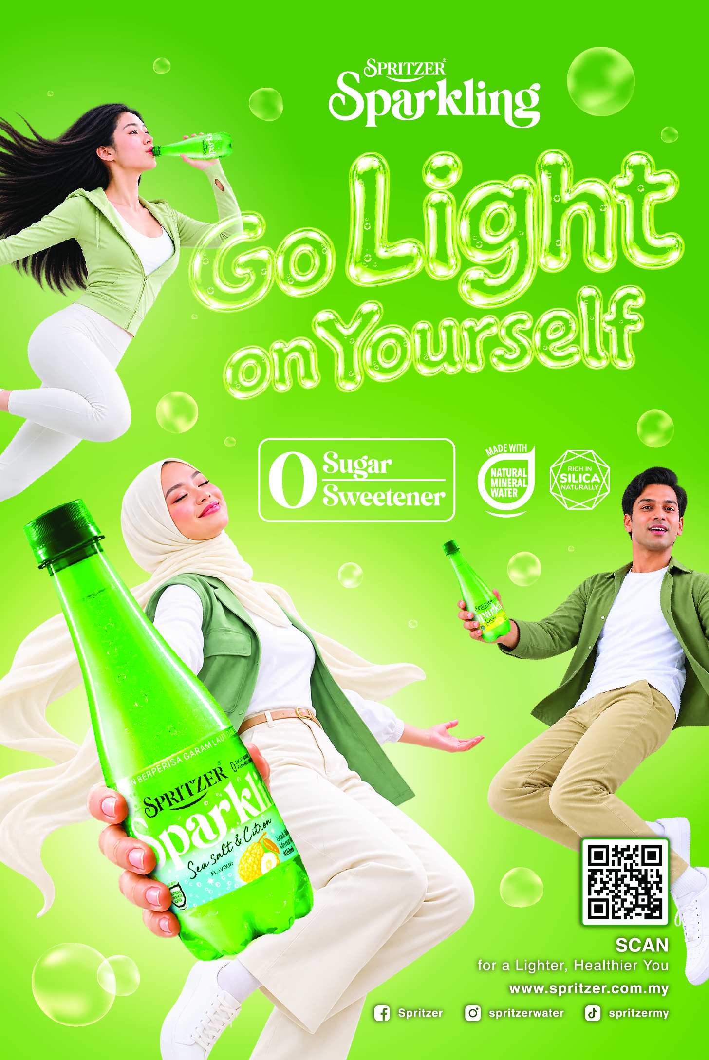 Spritzer Sparkling Go Light on Yourself campaign key visual