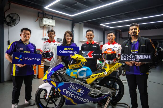 MotoMini Malaysia partnership launch with CelcomDigi and ZK Racing representatives and young riders