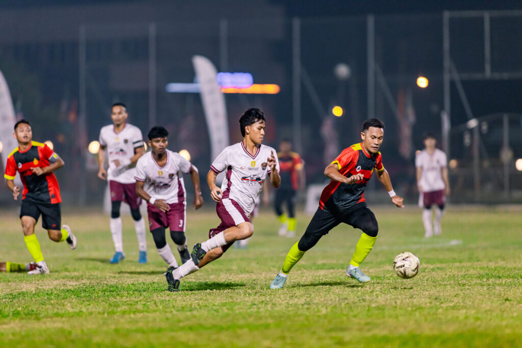 Players compete for the ball during a Piala Cahya Mata 2026 state-level match