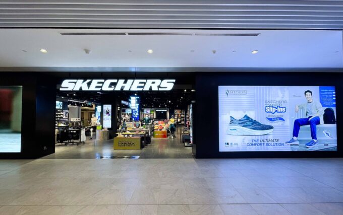 Skechers Waterfront Shoppes Concept Store entrance in Gelugor, Penang