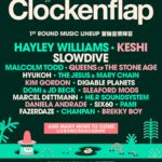 Clockenflap 2026 first lineup poster featuring Hayley Williams, Keshi and Slowdive