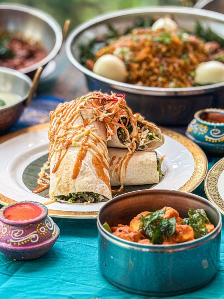 Festive wrap and paneer dish at Latest Recipe Deepavali buffet