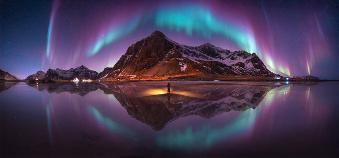 Epson Pano Awards 2026 winning aurora panorama The Emerald Arch Over Lofoten by Wutimet Bunyasirisith
