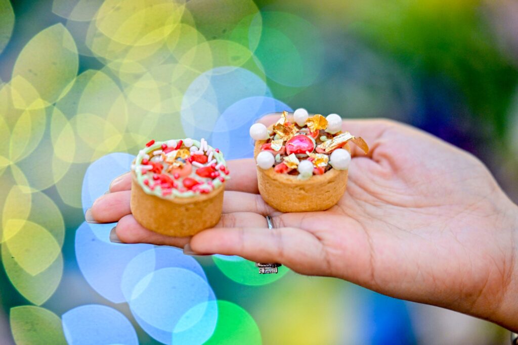Kolam-decorated Masala Chai Custard Tarts from the Flaaah workshop at Suria KLCC