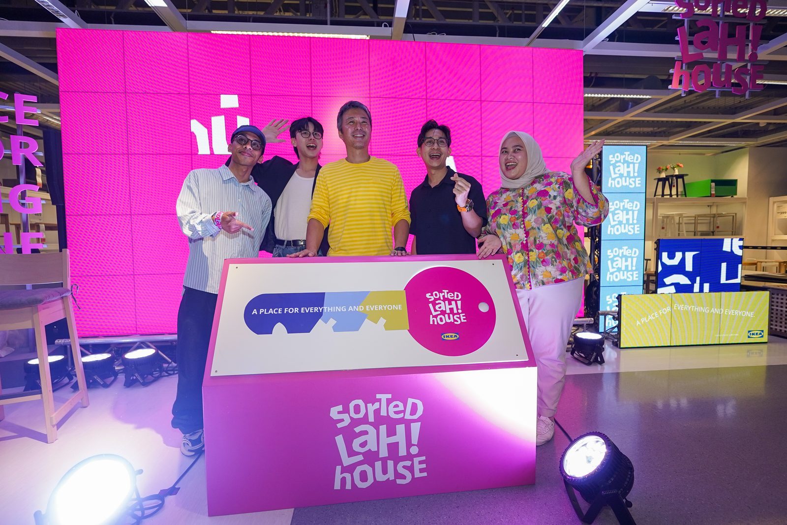 IKEA Sorted Lah! house launch with guests at the Sorted Lah! key podium