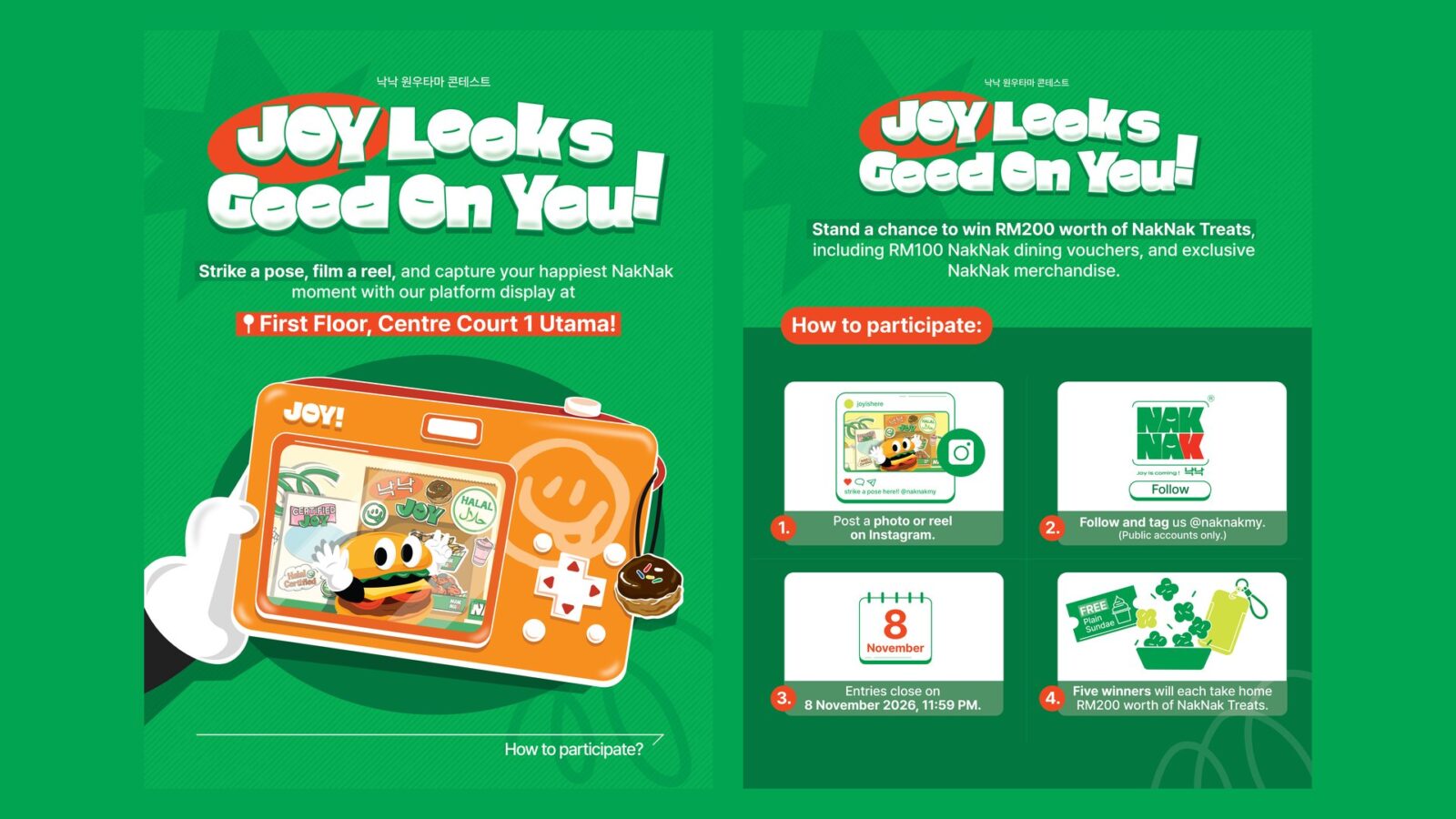 NakNak 1 Utama Joy Looks Good On You customer appreciation campaign