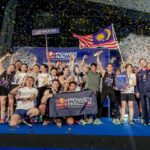 Team Malaysia celebrates winning the Red Bull Power Race Nations' Trophy in Bangkok