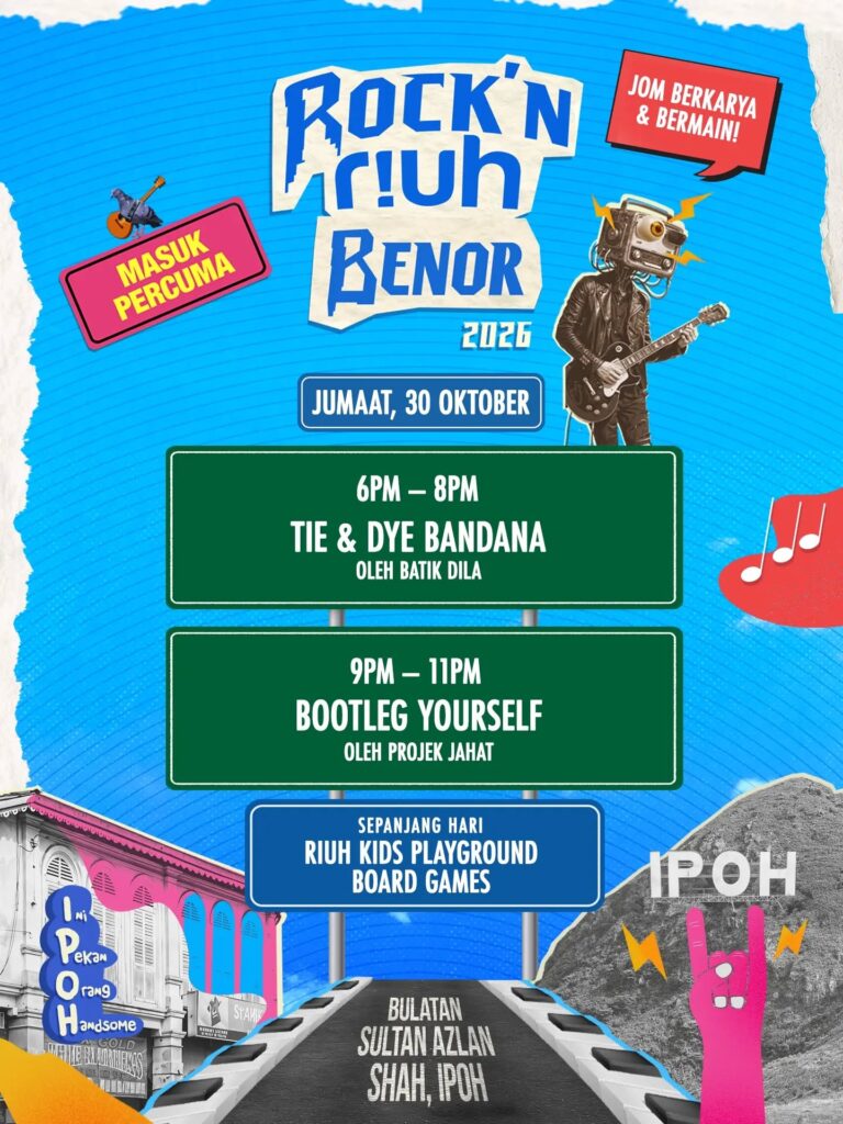Rock'N Riuh Benor 2026 Friday workshop schedule with Tie and Dye Bandana and Bootleg Yourself