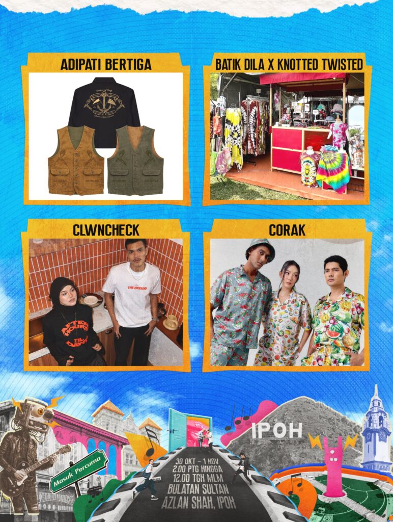 Adipati Bertiga, Batik Dila x Knotted Twisted, Clwncheck and Corak at Rock'N Riuh Benor 2026