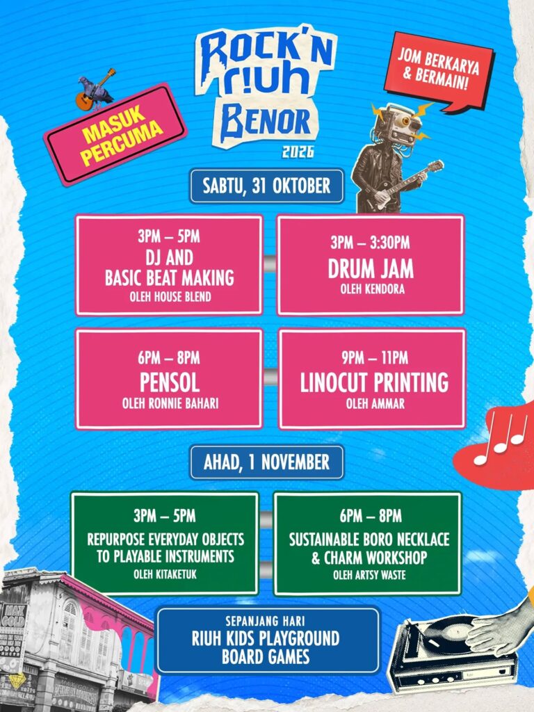 Rock'N Riuh Benor 2026 Saturday and Sunday workshop schedule