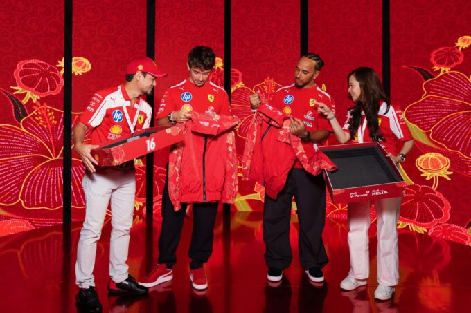 Shell V-Power batik-inspired jackets presented to Lewis Hamilton and Charles Leclerc