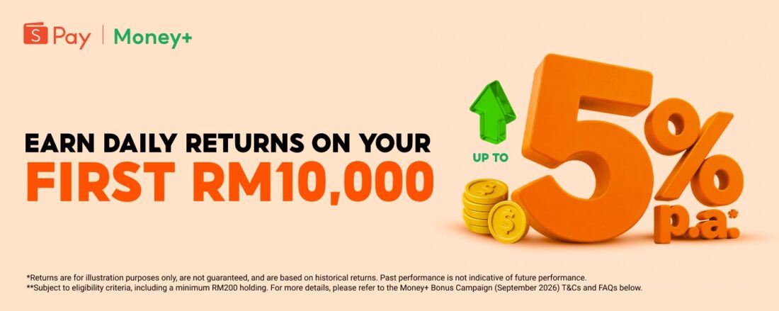 ShopeePay Money+ wallet limit upgrade with up to 5% p.a. promotional rate