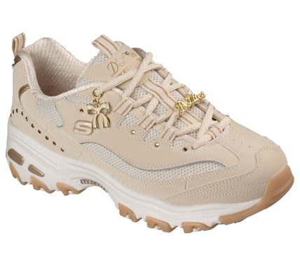 Skechers D'Lites 20th Anniversary sneaker in Natural Gold