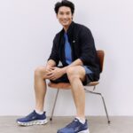 Skechers GOwalk Glide-Step 2.0 in Navy Blue paired with Skechers activewear
