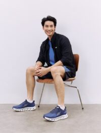 Skechers GOwalk Glide-Step 2.0 in Navy Blue paired with Skechers activewear