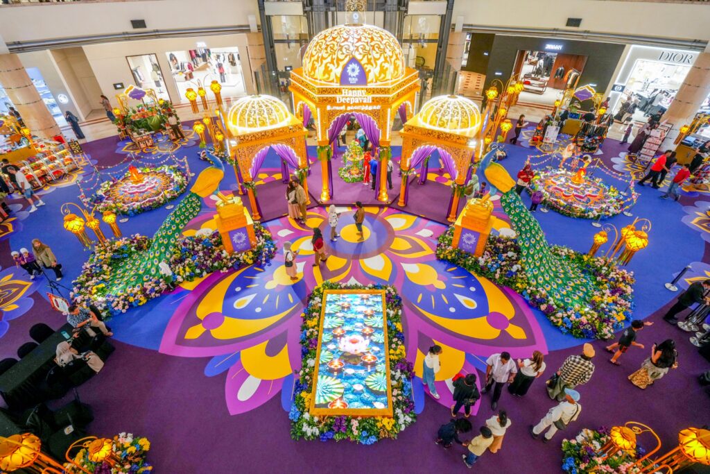 Aerial view of the Suria KLCC Deepavali Indian Palace Courtyard at Centre Court