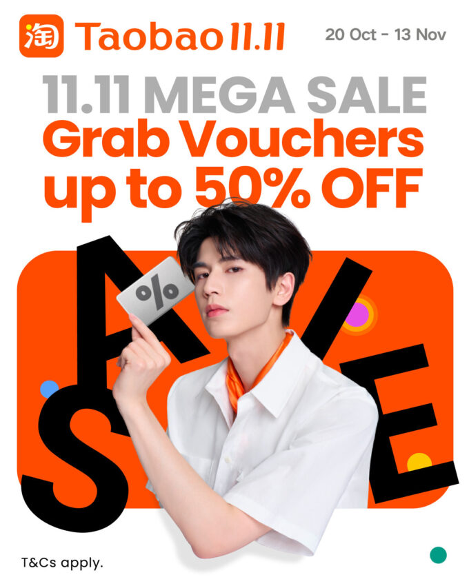 Taobao 11.11 sale 2026 mega sale with vouchers up to 50% off from 20 October to 13 November