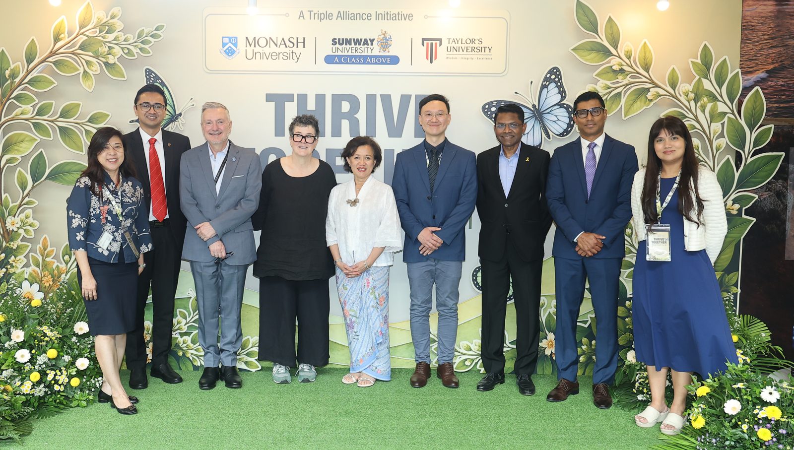 Speakers and university representatives at the Thrive Together 2026 mental health symposium in Malaysia