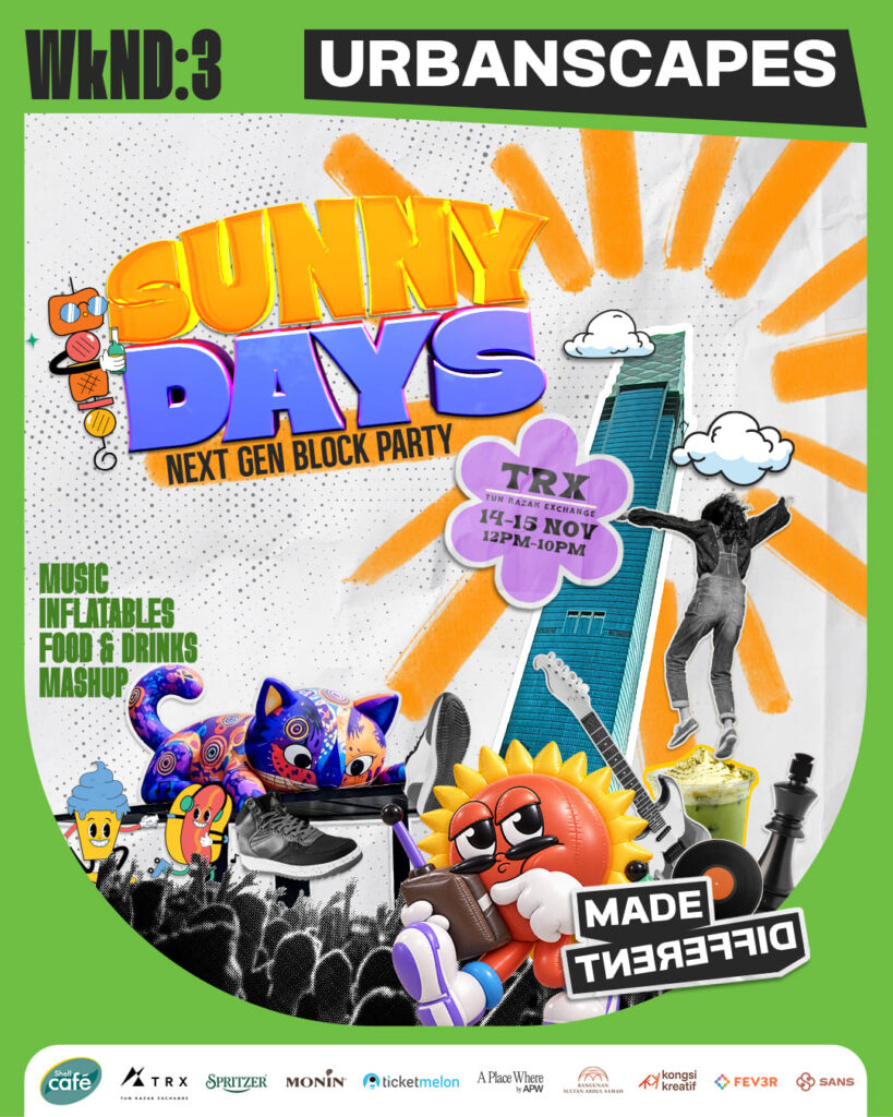 Urbanscapes 2026 Sunny Days next gen block party poster at TRX, 14 to 15 November